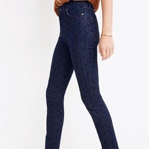 Madewell 9” High Rise Skinny Polka Dot Jeans Size 30